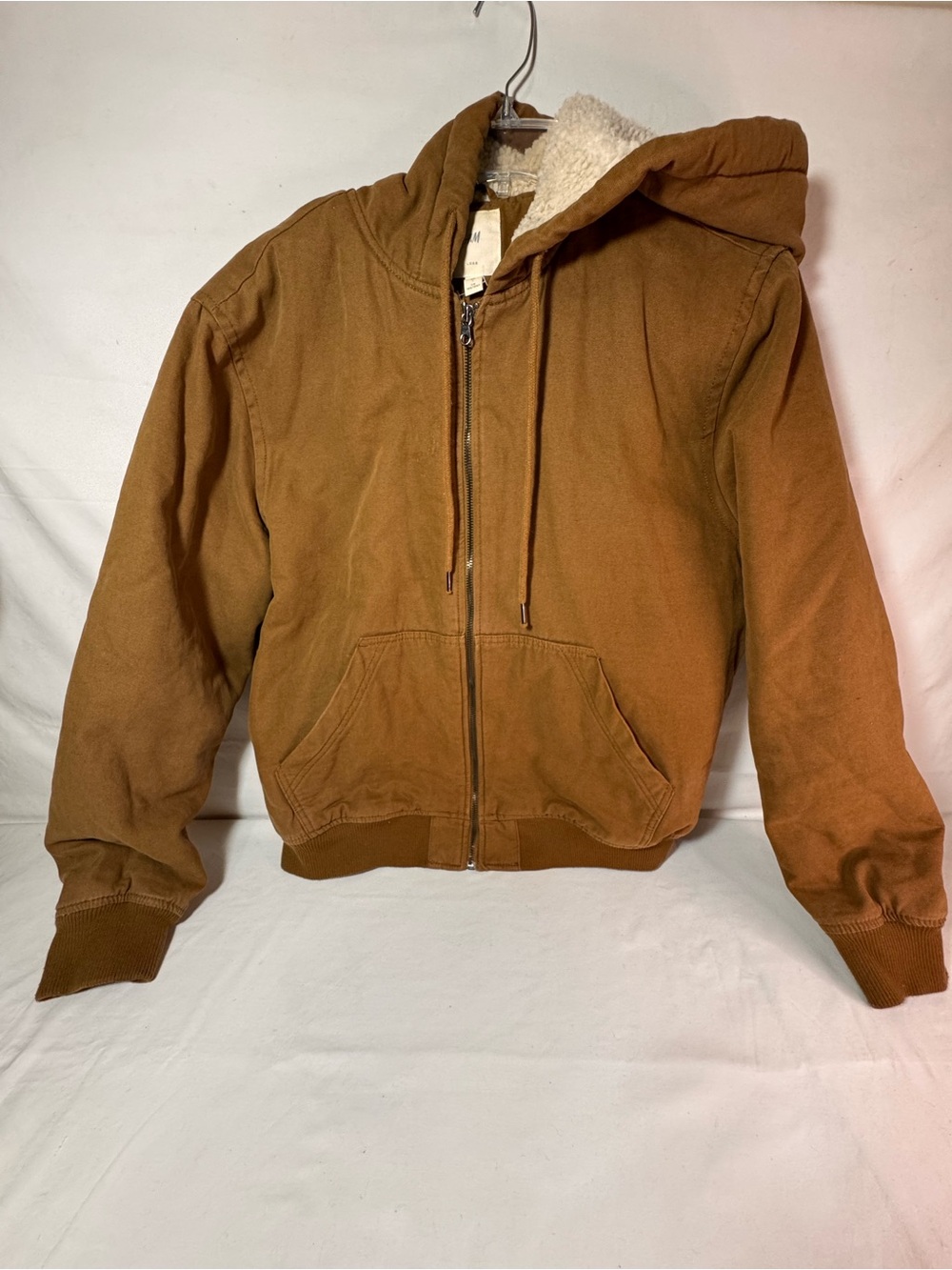 H&M Brown Hooded Sherpa-Lined Jacket